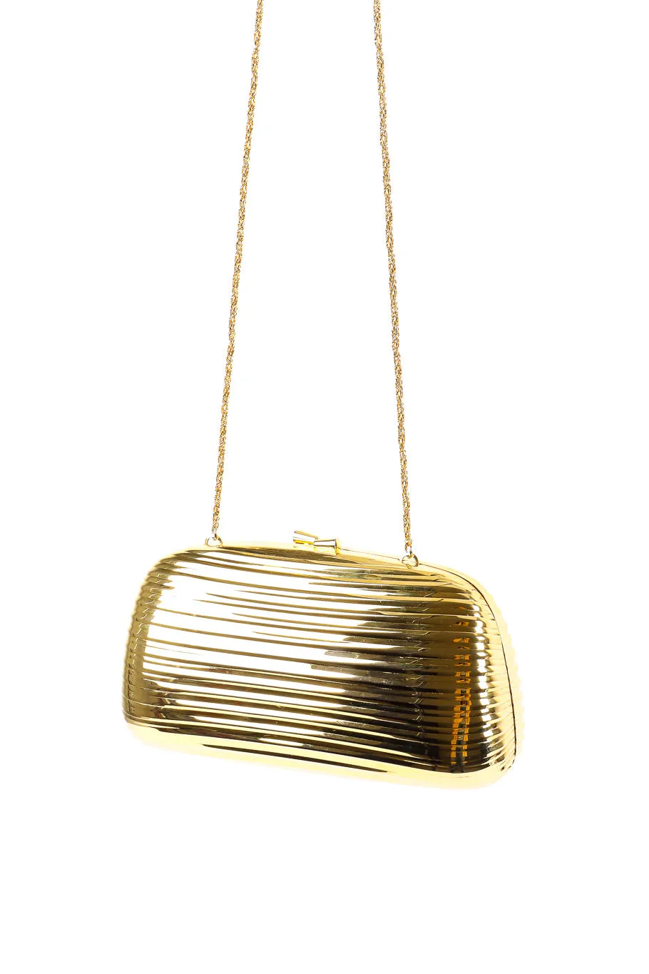 Ribbed Metal Shoulder Clutch