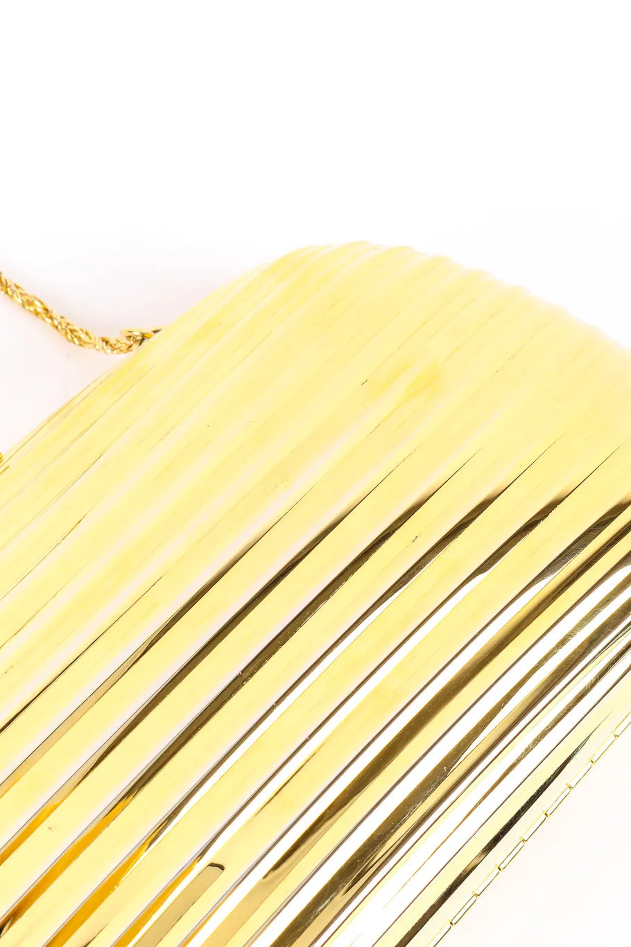 Ribbed Metal Shoulder Clutch
