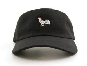 ROOSTER Unconstructed Baseball Adjustable Dad Hat (Black)