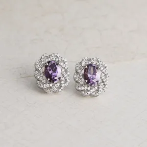 Royal Purple Amethyst Silver Earrings
