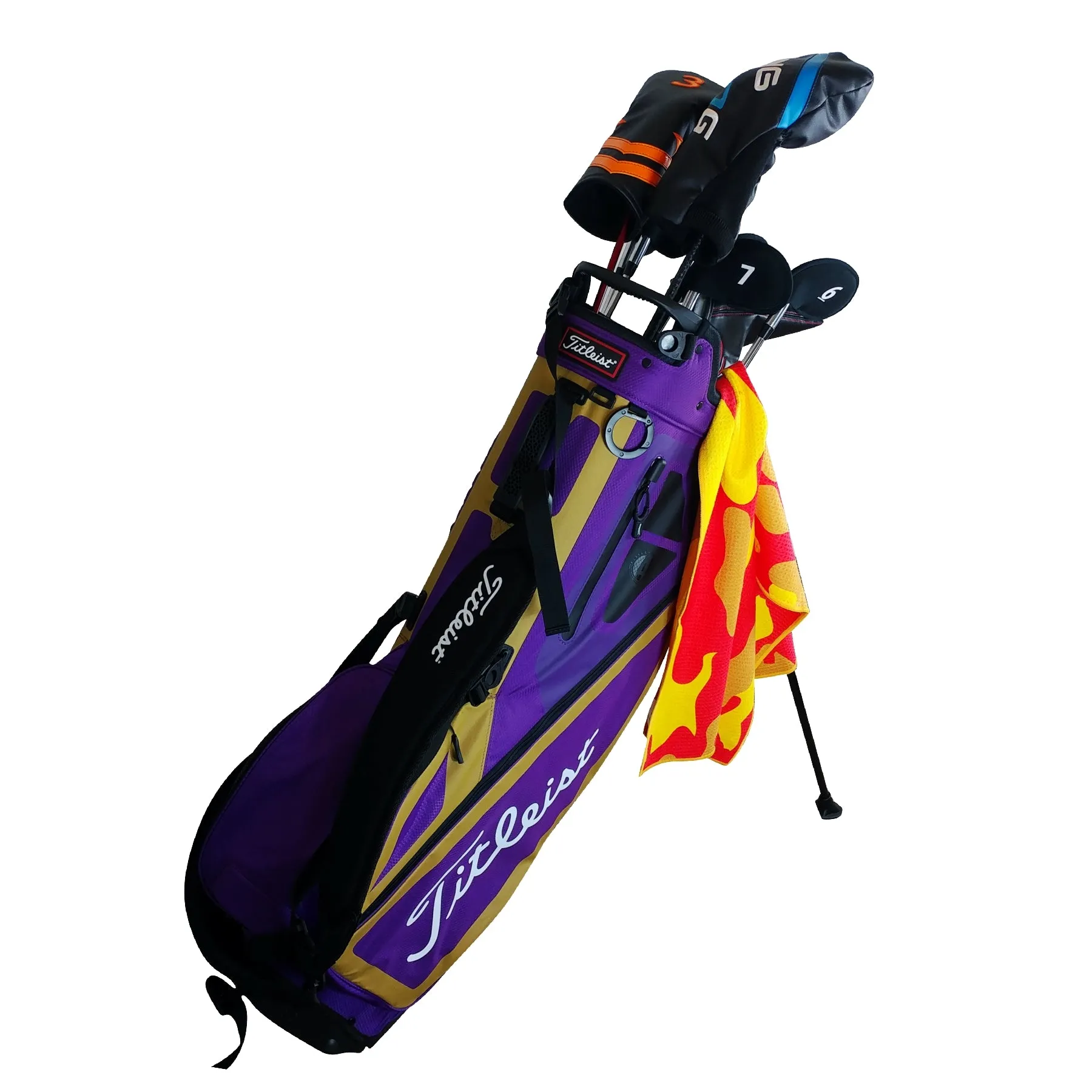 RPG Center Cut Microfiber Golf Towel - Waffle Weave - Orange