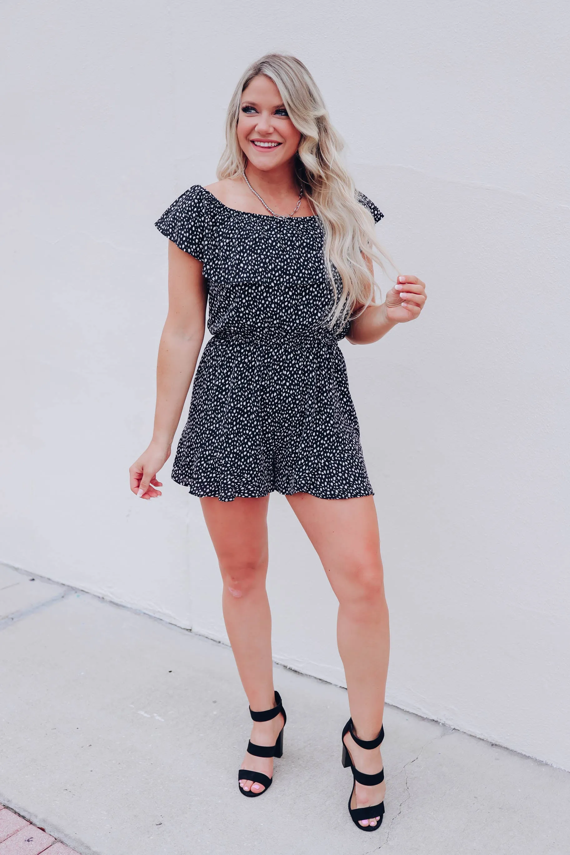Running The World Romper - Black