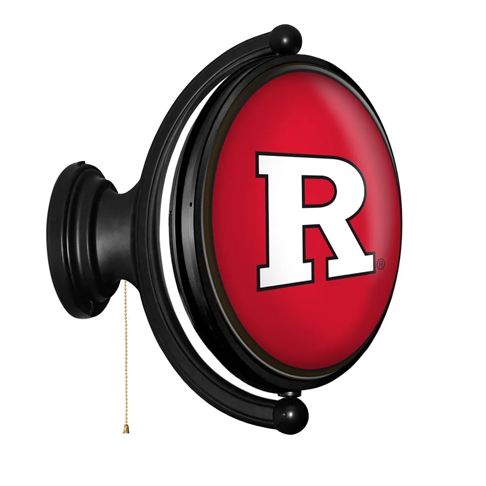 Rutgers Scarlet Knights: Original Oval Rotating Lighted Wall Sign