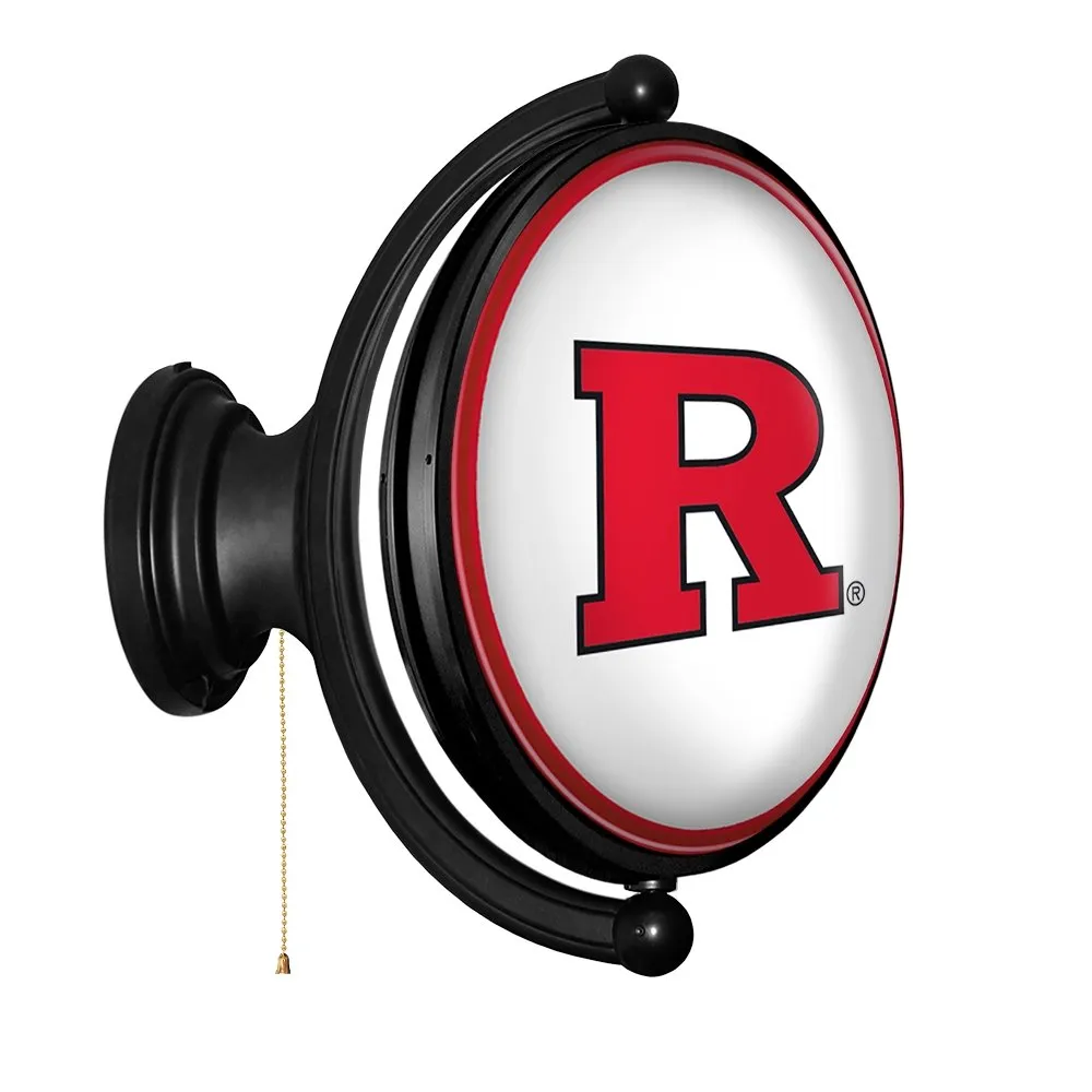 Rutgers Scarlet Knights: Original Oval Rotating Lighted Wall Sign
