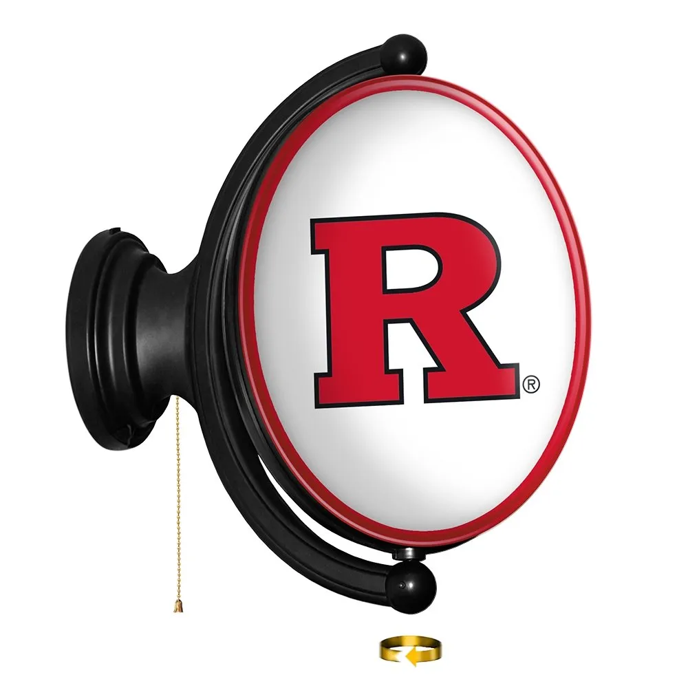 Rutgers Scarlet Knights: Original Oval Rotating Lighted Wall Sign
