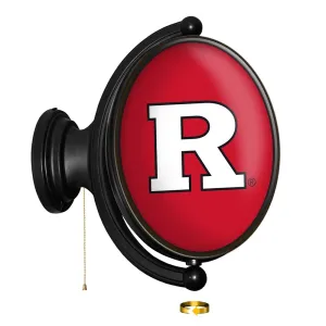 Rutgers Scarlet Knights: Original Oval Rotating Lighted Wall Sign