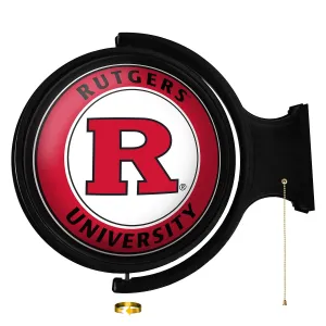 Rutgers Scarlet Knights: Original Round Rotating Lighted Wall Sign