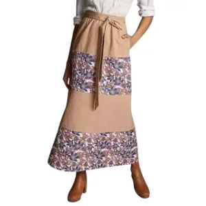Sachin &amp; Babi Womens Floral Jacquard Maxi Skirt Size 6 Tan Waist Sash NWT‎