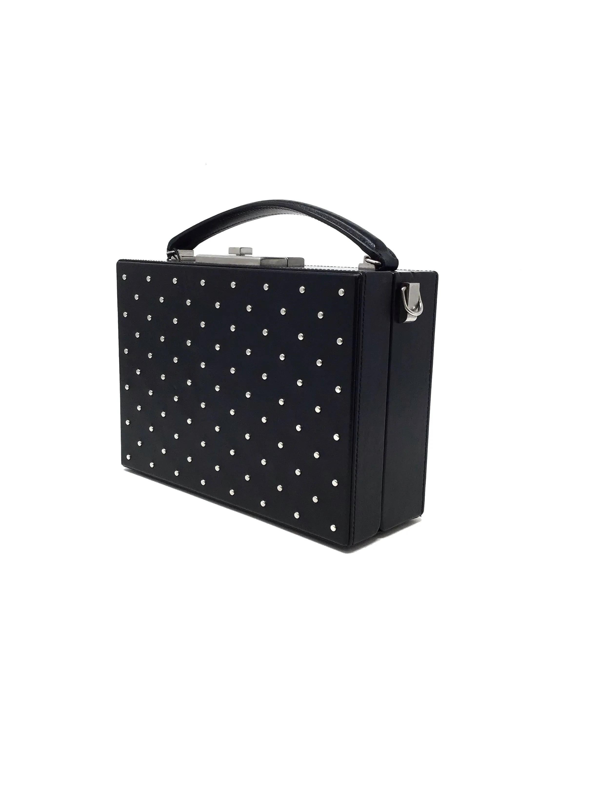 Saint Laurent WDB! 'Nan' Studded Box Top Handle Bag W/Chain