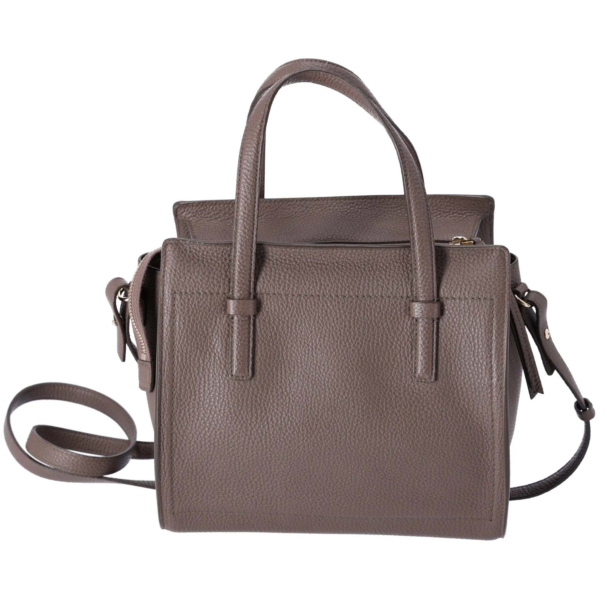 Salvatore Ferragamo Amy Handbag Gray Beige Leather Small Crossbody