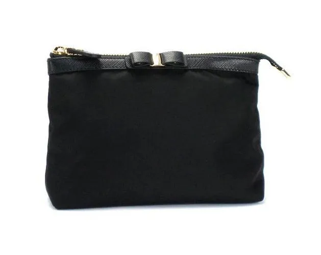 Salvatore Ferragamo Vara Bow Pouch in Black
