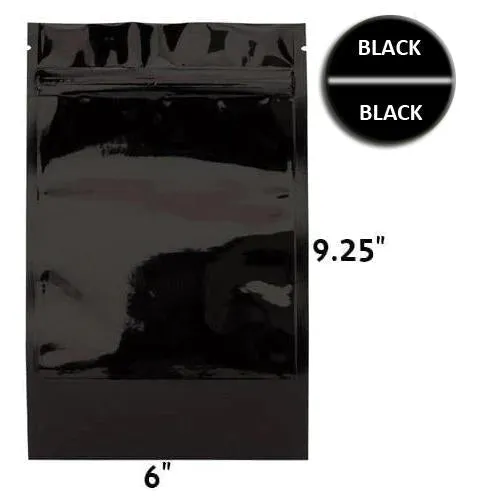 SAMPLE of Mylar Bag Opaque Black 1 Oz - 28 Grams (1 Count SAMPLE)