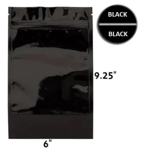 SAMPLE of Mylar Bag Opaque Black 1 Oz - 28 Grams (1 Count SAMPLE)
