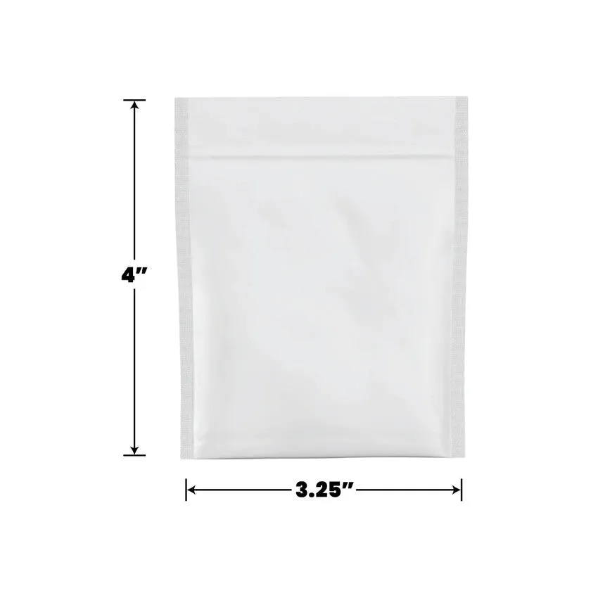 SAMPLE of Mylar Bag Opaque White 1 Gram - 3.25" x 4" - (1 Count SAMPLE)