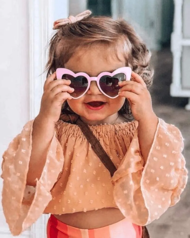 Savanna Off-the-Shoulder Dot Top - Pretty 'n Peach