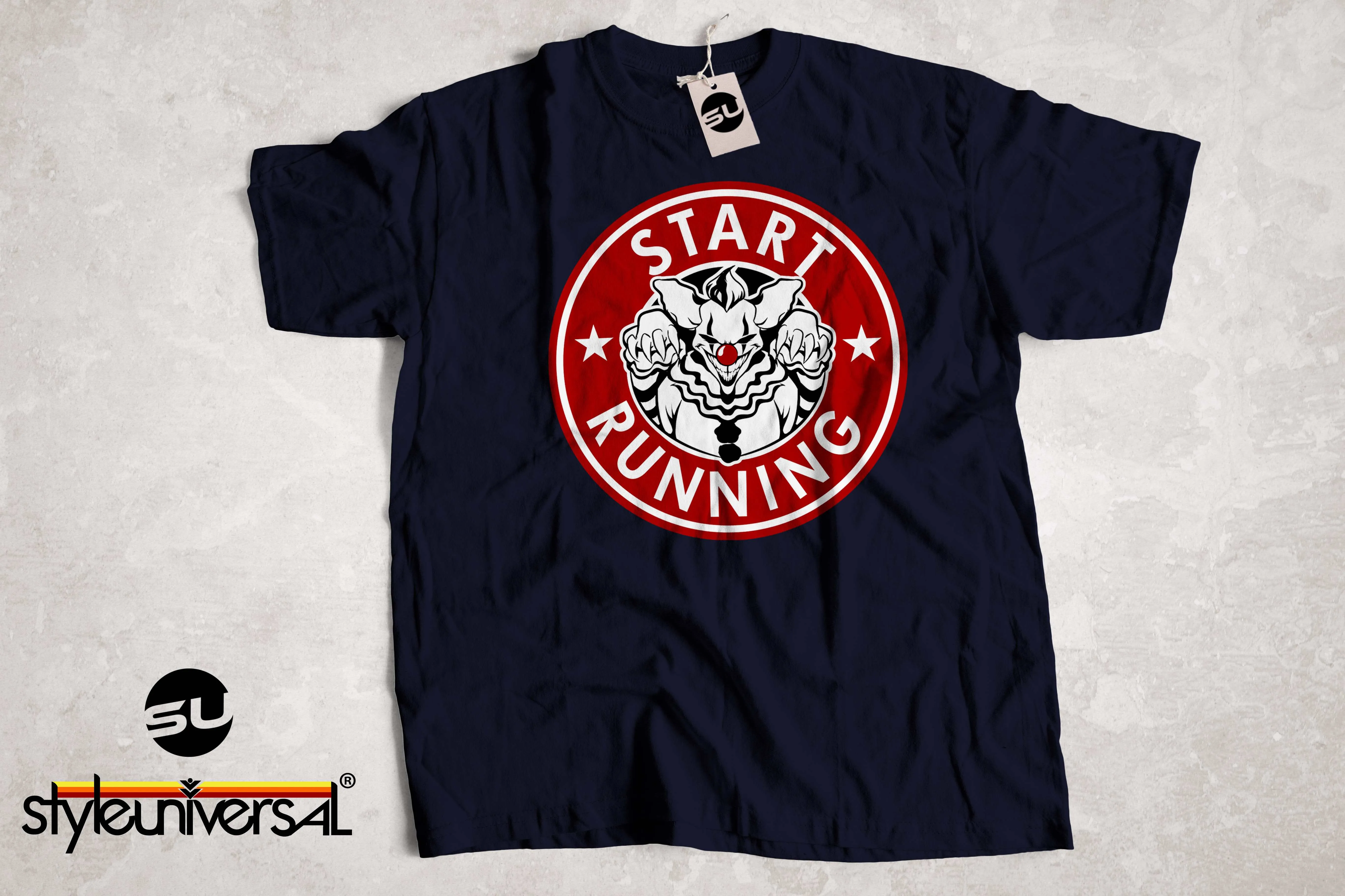 Scary Clown Start Running Halloween Short-Sleeve T-Shirt