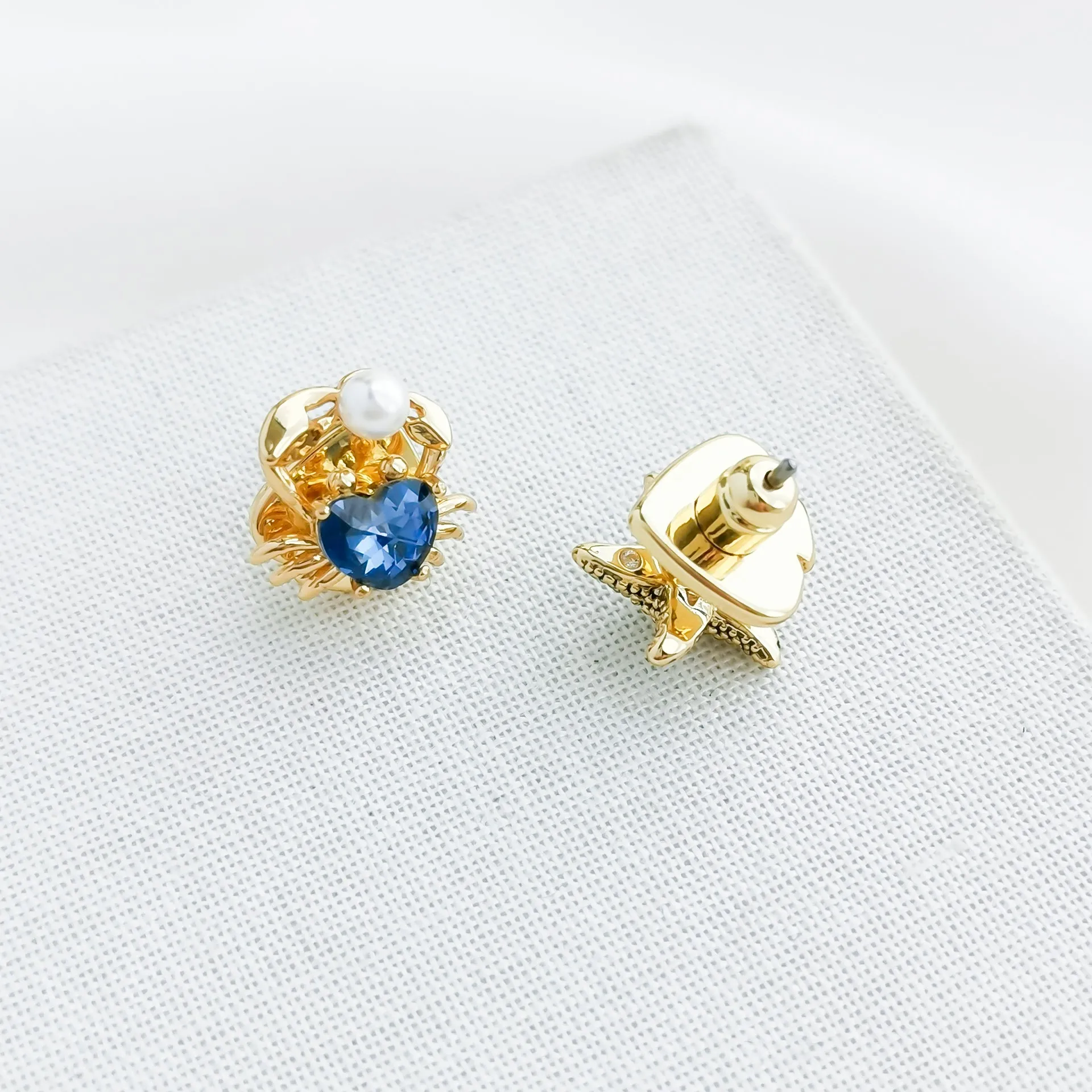 Sea Star Starfish And Crab Stud Earrings