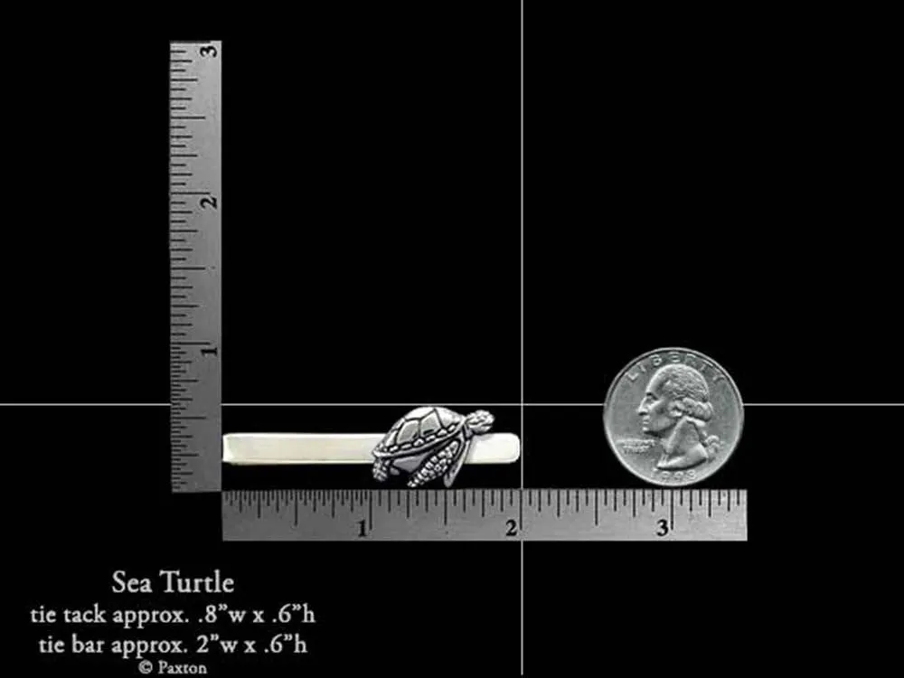 Sea Turtle Tie Tack or Sea Turtle Tie Bar / Tie Clip Sterling Silver