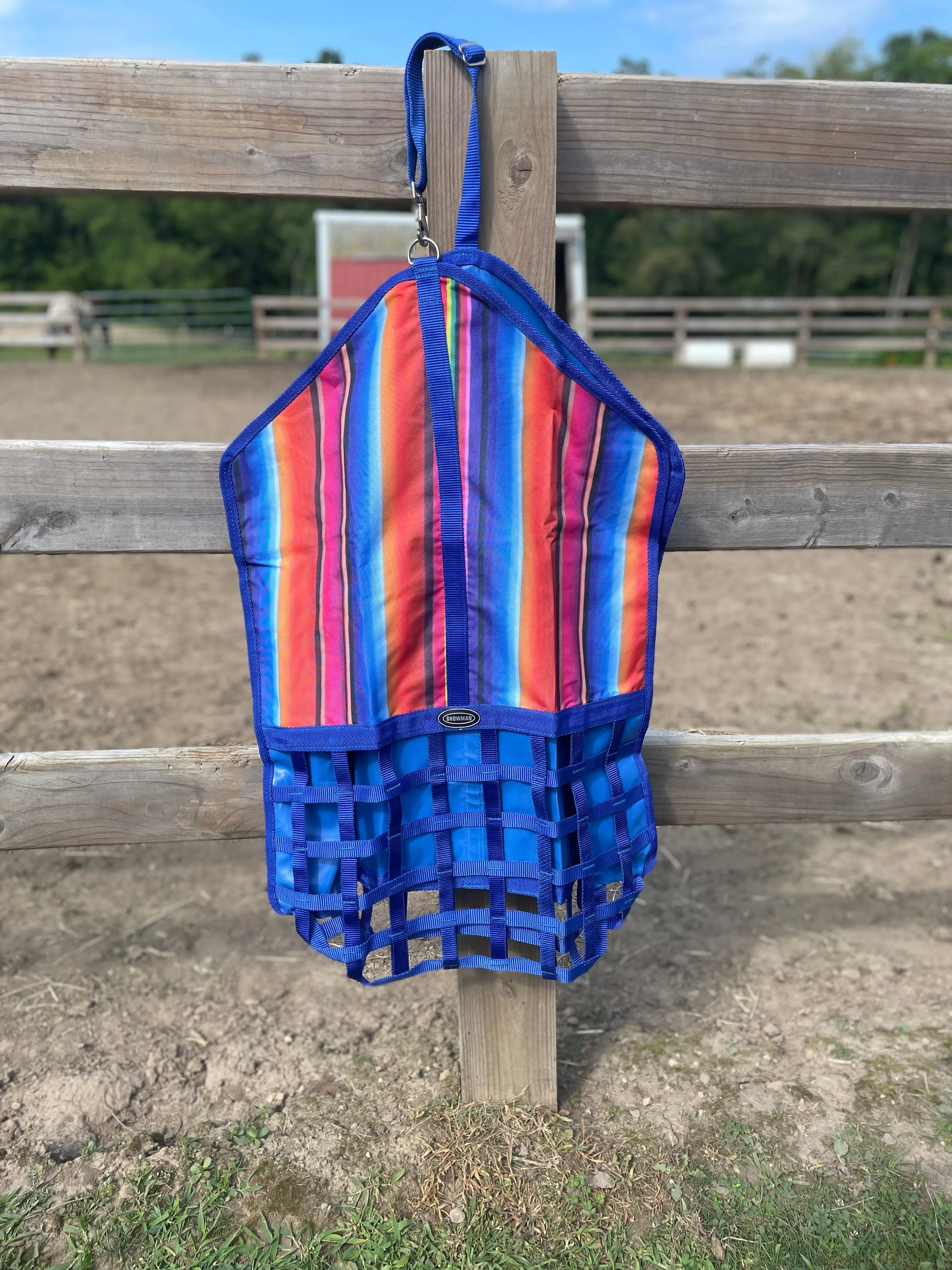 Showman Neon Serape Webbed Slow Feed Hay Bag