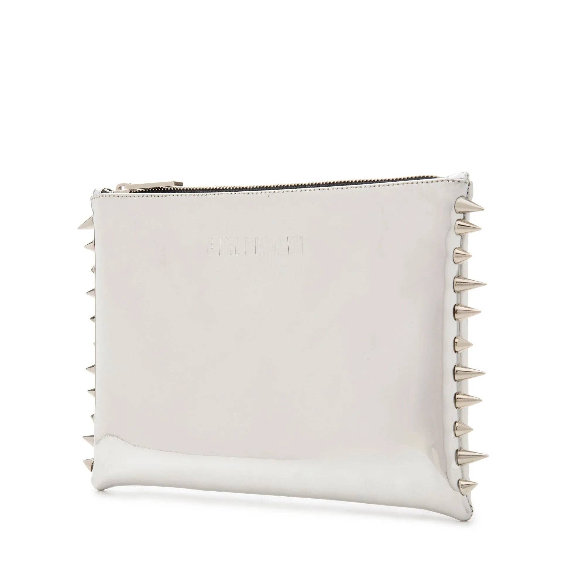 SILVER METAL CLUTCH BAG