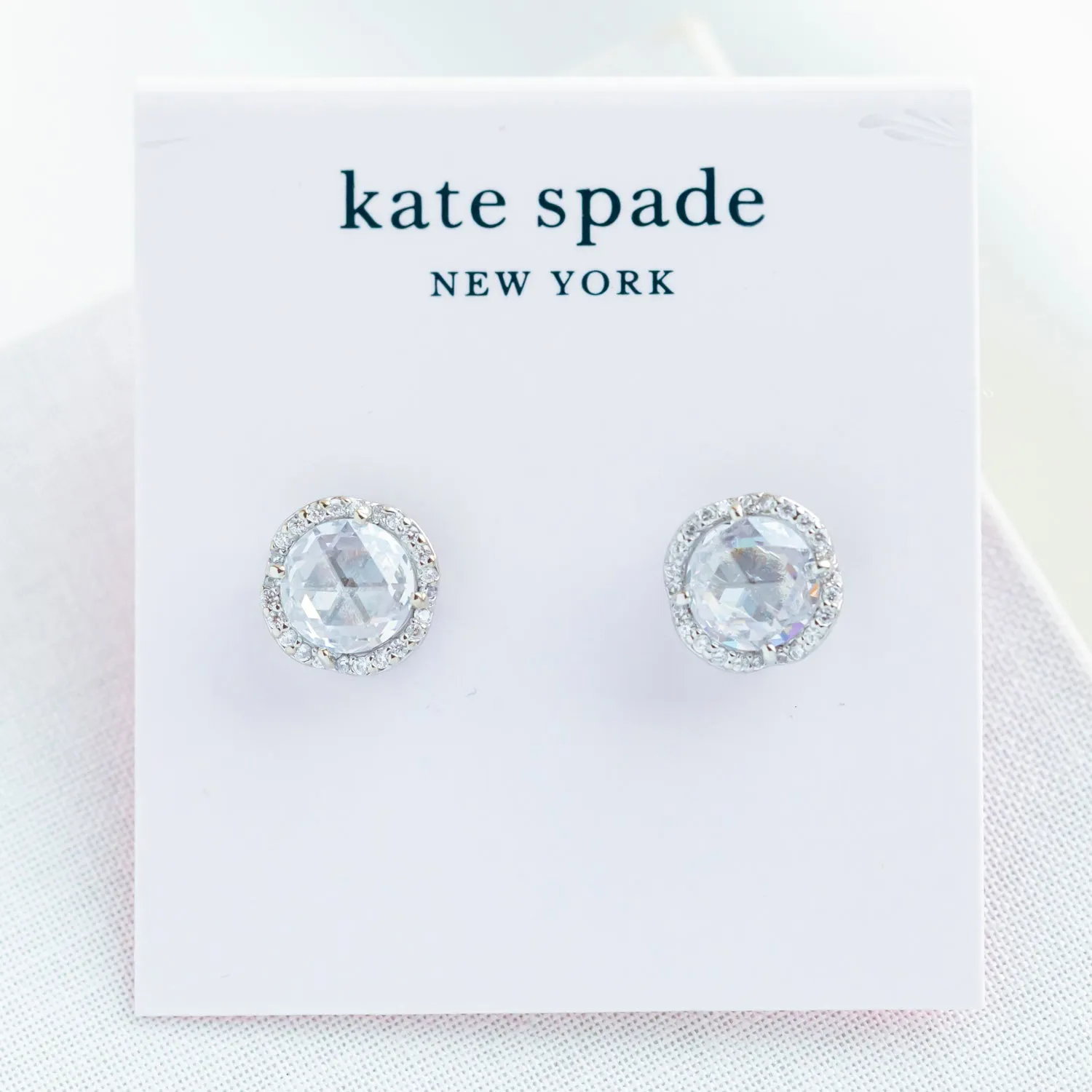 Silver That Sparkle Pave Round Large Stud Earrings