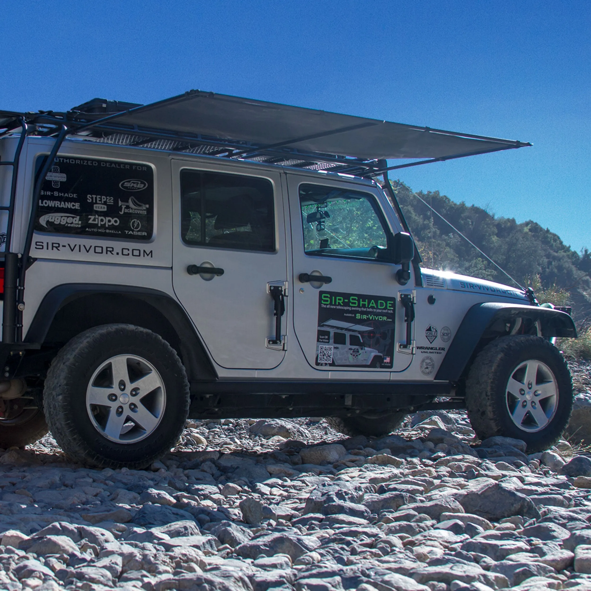 Sir-Shade™ Telescoping Awning System JL 4-Door for Gobi Rack