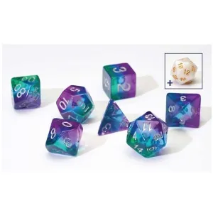 Sirius Dice Set - Aurora Blue Translucent Layered Resin
