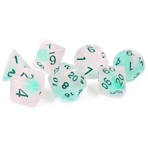 Sirius Dice Set - Cotton Candy Glowworm, Glow in the Dark Poly Set