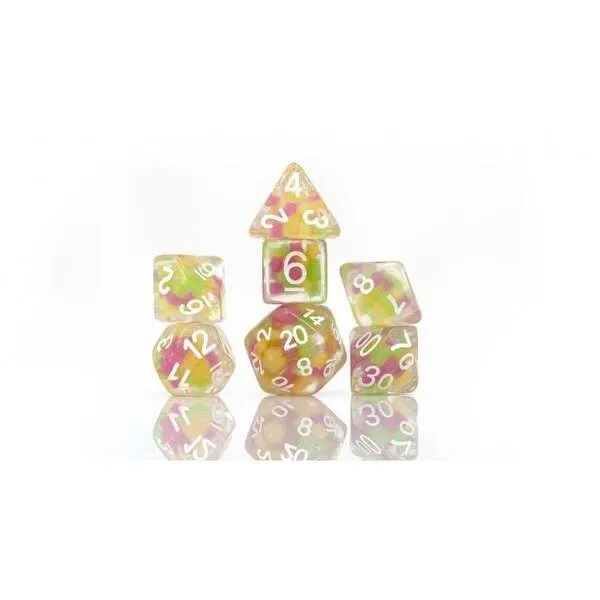 Sirius Dice Set - Melon Ball Glowworm, Glow in the Dark Poly Set