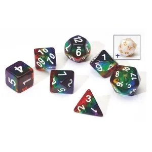 Sirius Dice Set - Rainbow Transparent Layered Resin