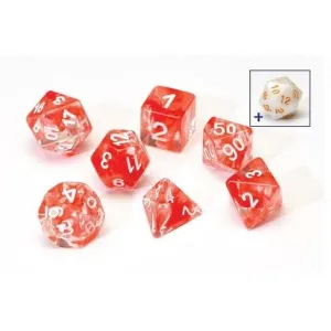 Sirius Dice Set - Red Cloud Transparent Poly