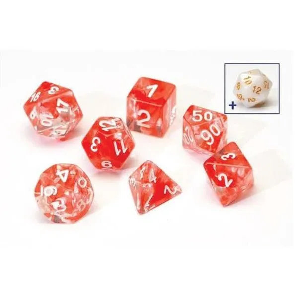 Sirius Dice Set - Red Cloud Transparent Poly