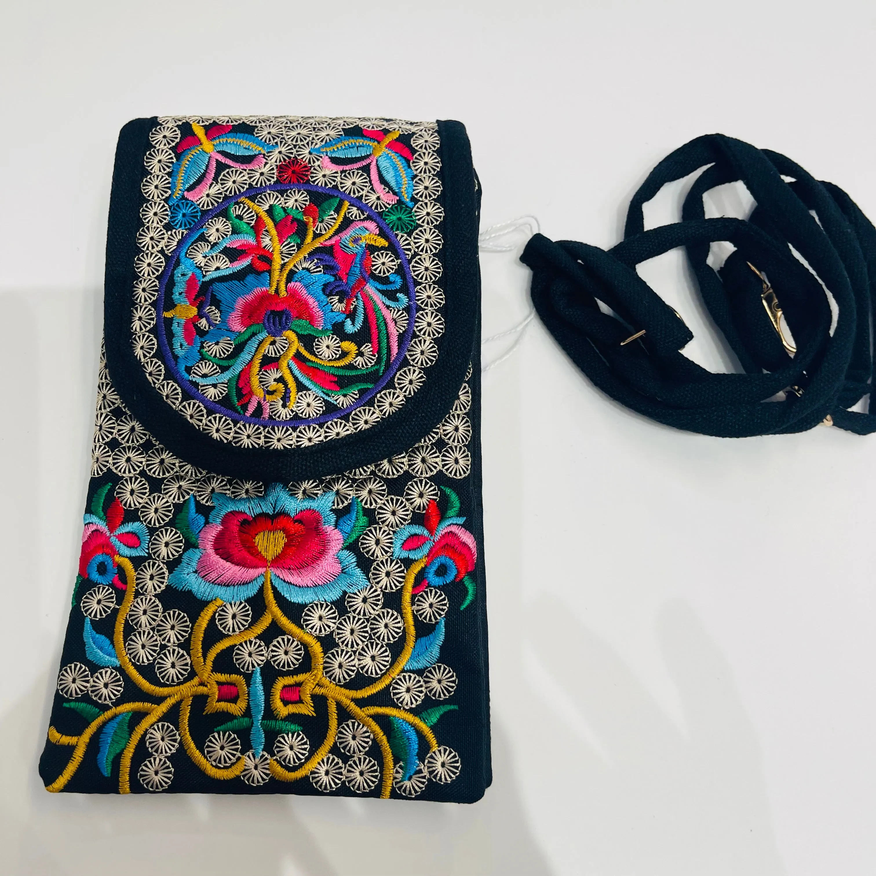 Small Embroidered cross body shoulder phone bag