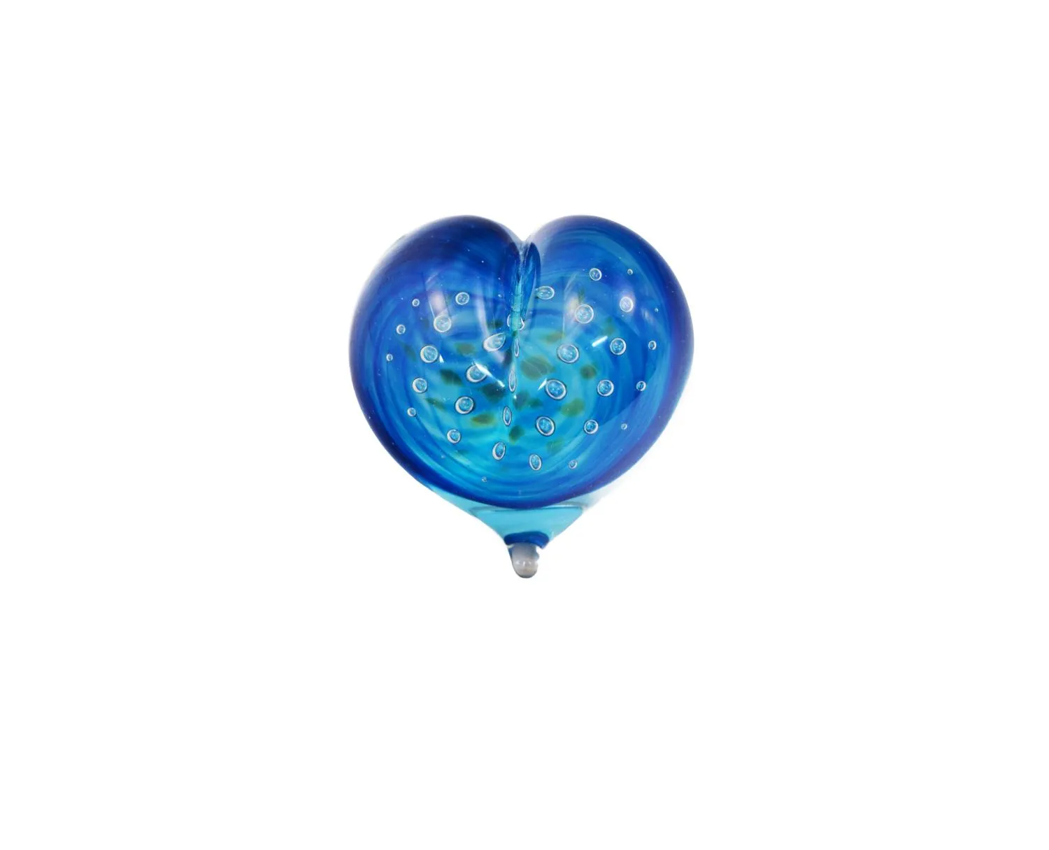 Small Teal Air Trap Heart Paperweight