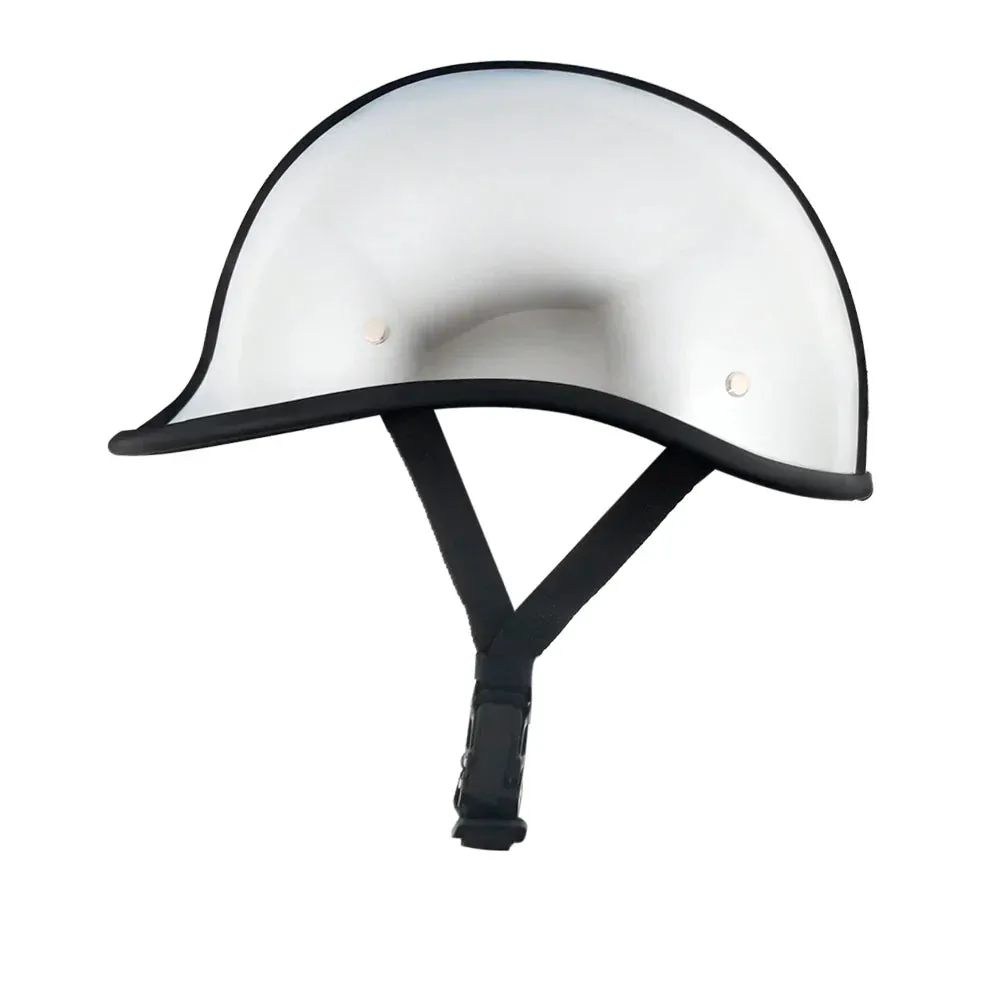 Smallest & Lightest DOT Open Face Polo Helmet - Chrome