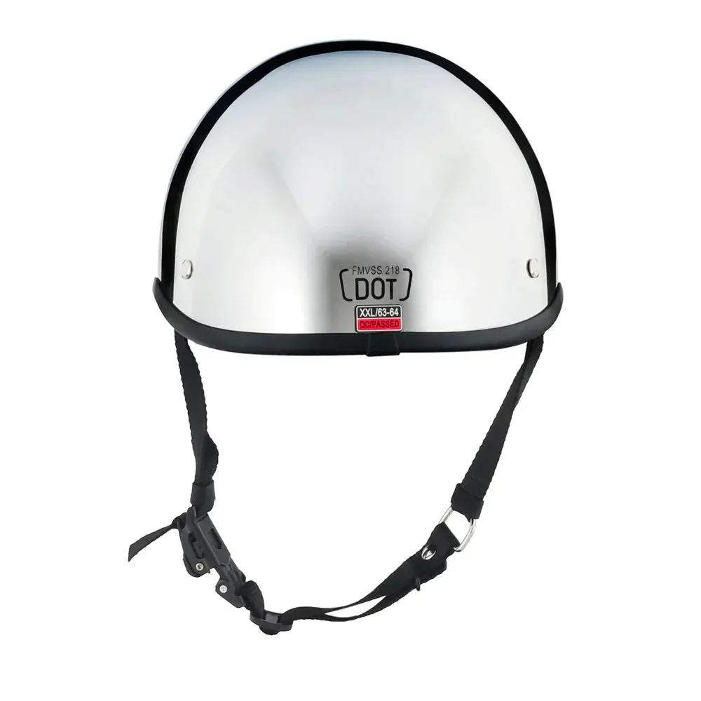Smallest & Lightest DOT Open Face Polo Helmet - Chrome