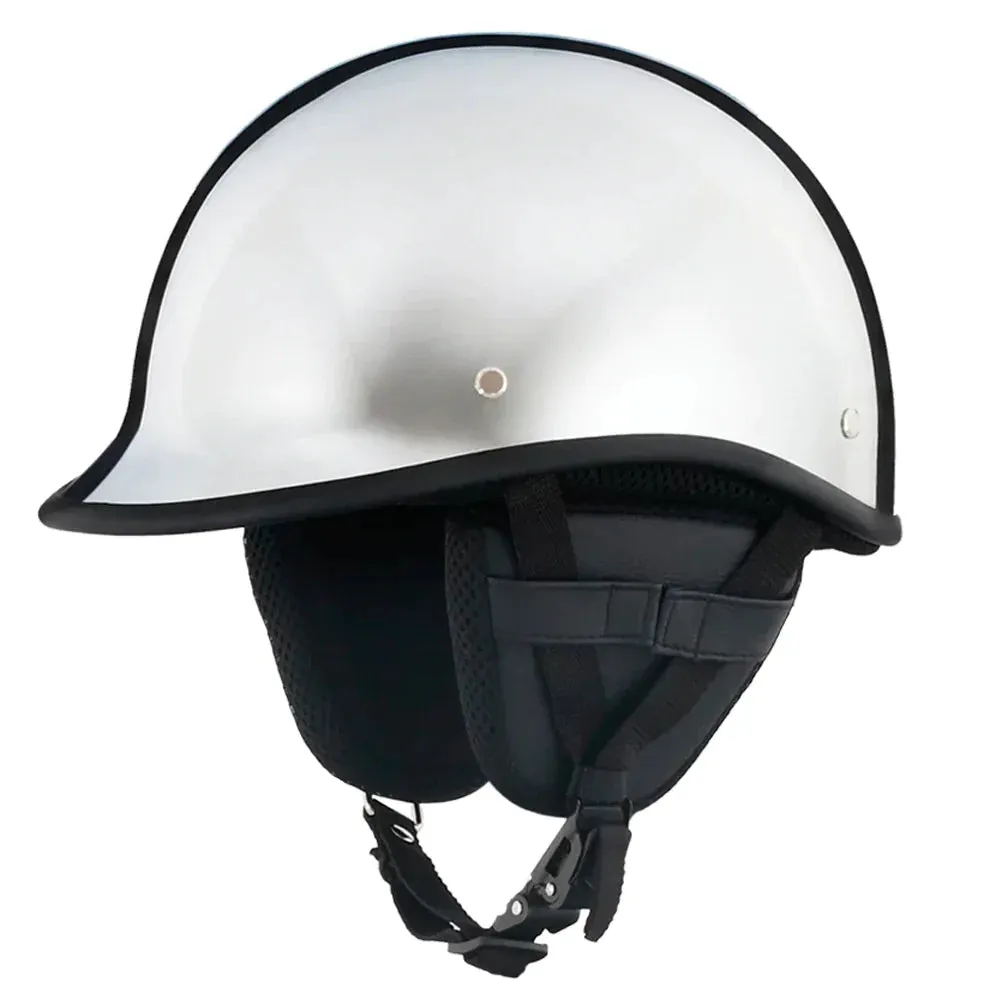 Smallest & Lightest DOT Open Face Polo Helmet - Chrome