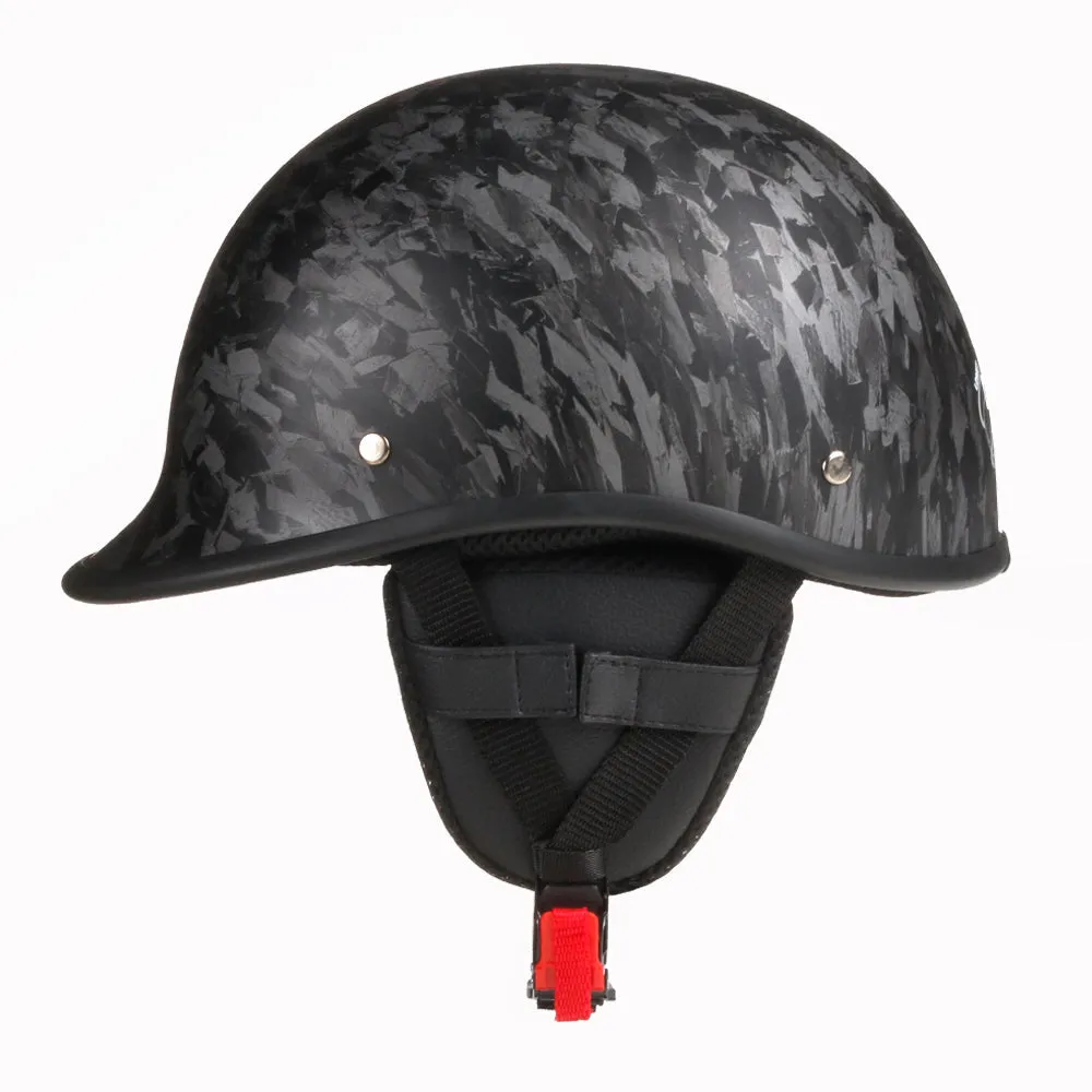 Smallest & Lightest DOT Polo Half Helmet - Carbon Fiber Black