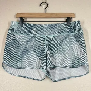 SmartWool Running Shorts Lined Blue Stripe Merino Sport Activewear Medium