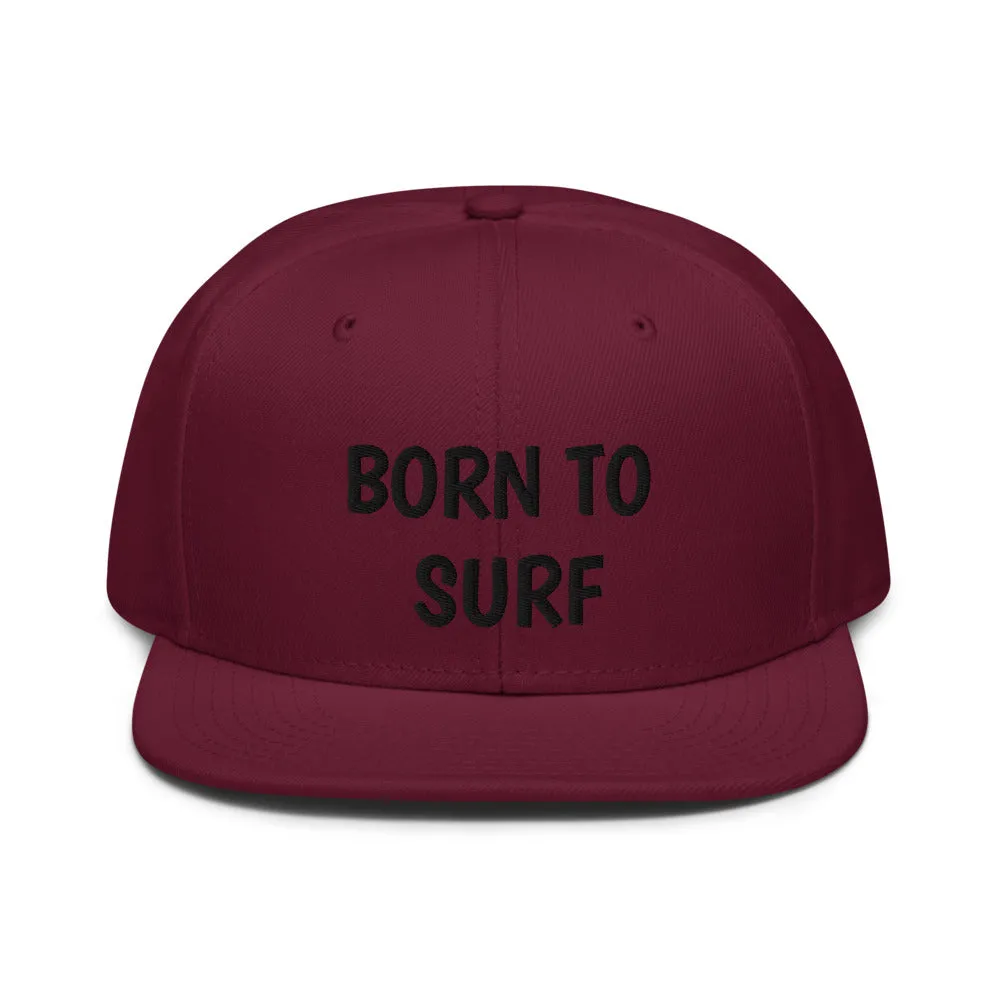 Snapback Hat "1051-0061 Born To Surf (Black Logo)"