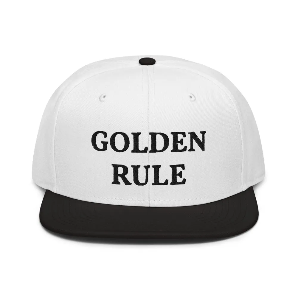 Snapback Hat "1052-0021 Golden Rule (Black Logo)"