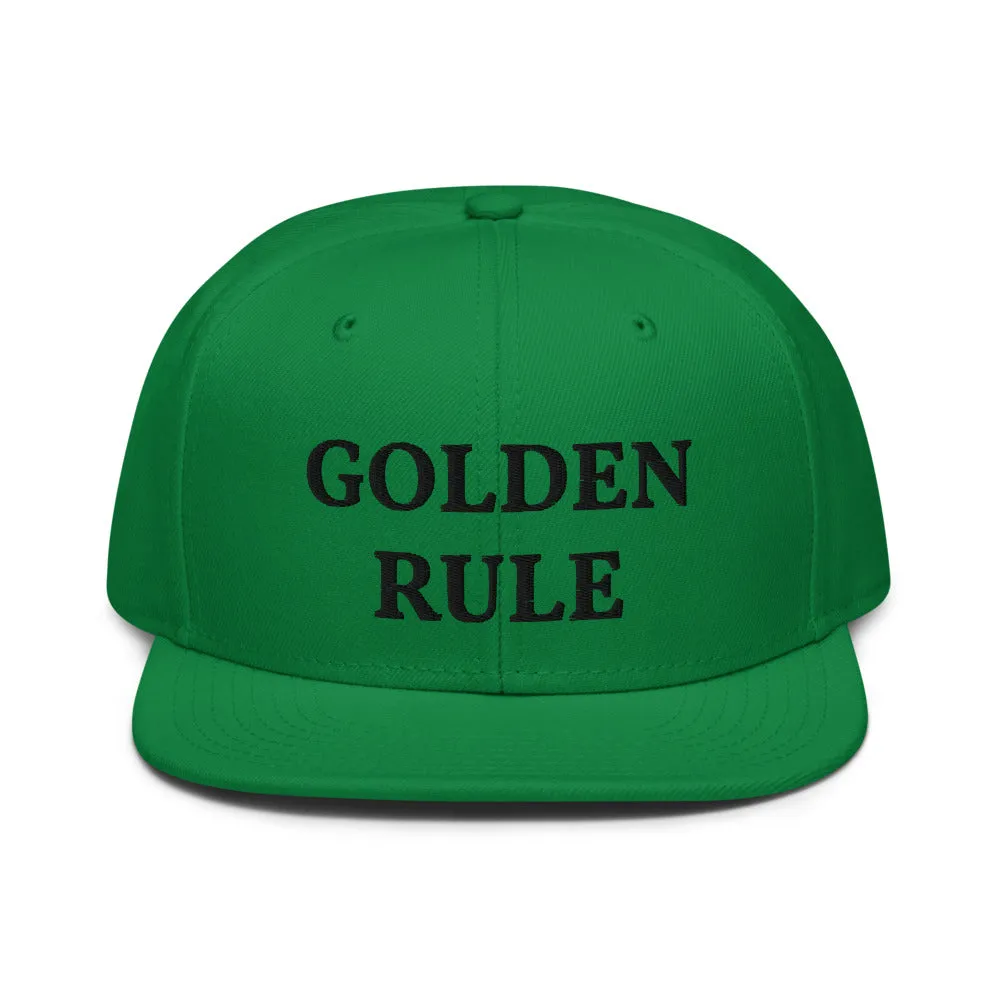 Snapback Hat "1052-0021 Golden Rule (Black Logo)"