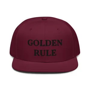 Snapback Hat "1052-0021 Golden Rule (Black Logo)"
