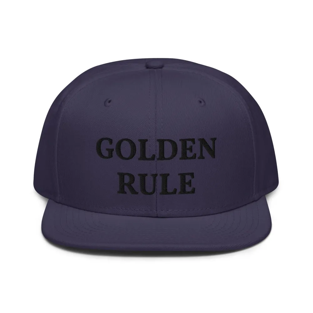 Snapback Hat "1052-0021 Golden Rule (Black Logo)"