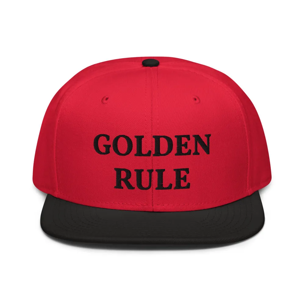 Snapback Hat "1052-0021 Golden Rule (Black Logo)"