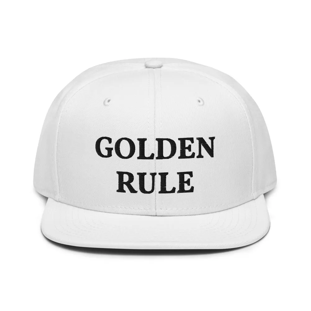 Snapback Hat "1052-0021 Golden Rule (Black Logo)"