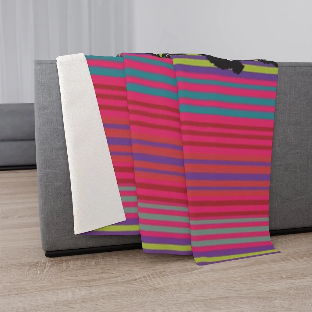 Snow Leopard Serape Sherpa Blanket