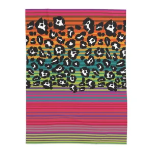 Snow Leopard Serape Sherpa Blanket