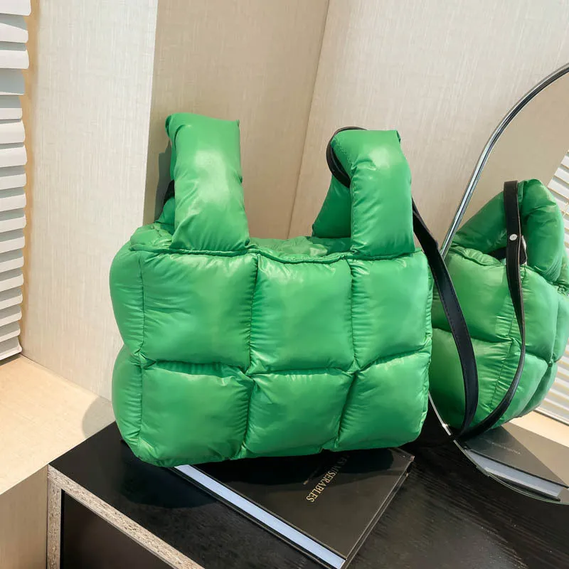 Soft Down Handbag for Women, Cotton-Padded Coat Bag, Fashionable Padded Single-Shoulder Bag, Space-Style Bag, New Style Crossbody Bag C-241219-1