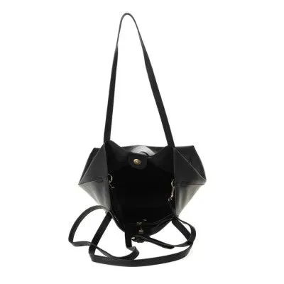 Soft Vegan Leather Shoulder Bag / Crossbody Tote - 2 Colors